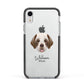 Clumber Spaniel Personalised Apple iPhone XR Impact Case Black Edge on Silver Phone