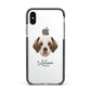 Clumber Spaniel Personalised Apple iPhone Xs Impact Case Black Edge on Silver Phone