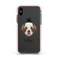 Clumber Spaniel Personalised Apple iPhone Xs Impact Case Pink Edge on Black Phone