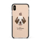 Clumber Spaniel Personalised Apple iPhone Xs Max Impact Case Black Edge on Gold Phone