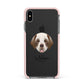 Clumber Spaniel Personalised Apple iPhone Xs Max Impact Case Pink Edge on Black Phone