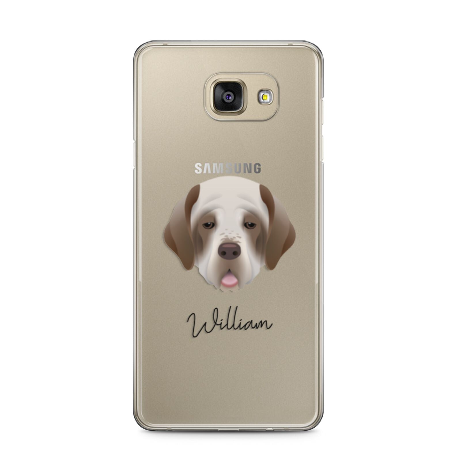 Clumber Spaniel Personalised Samsung Galaxy A5 2016 Case on gold phone