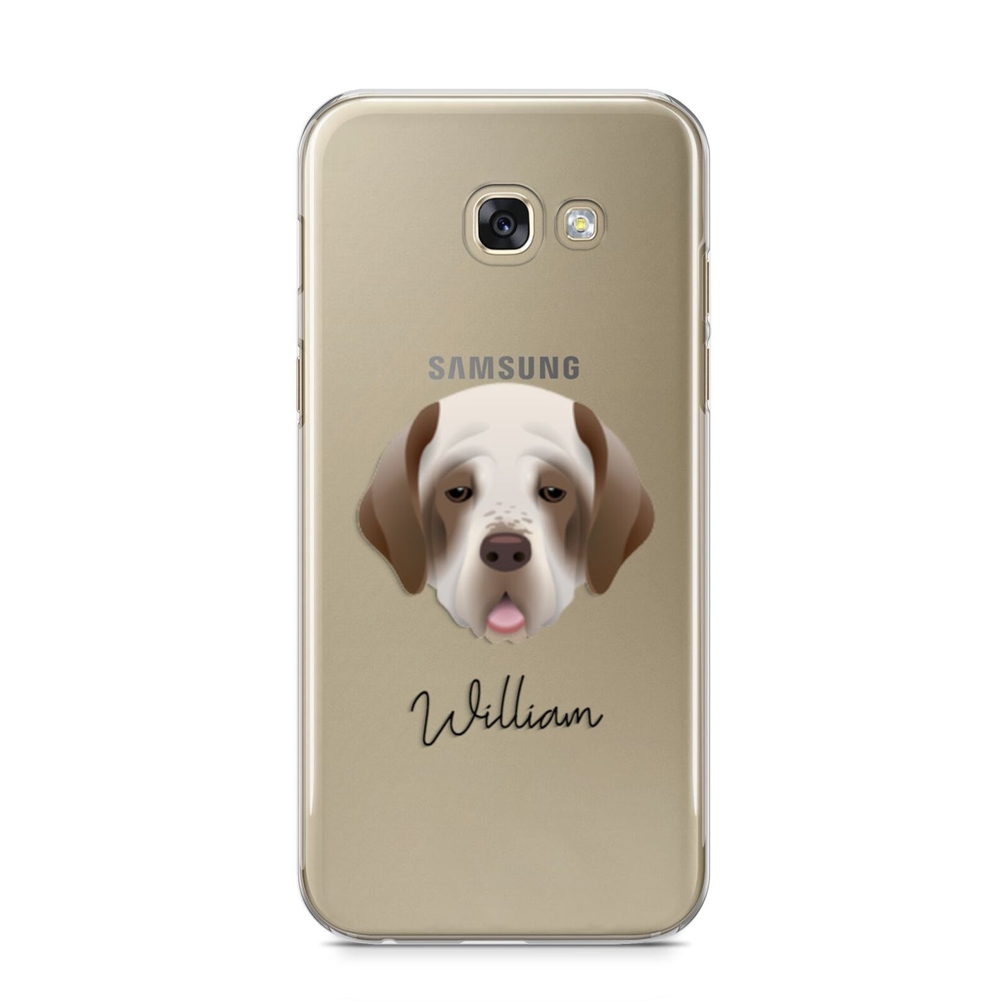 Clumber Spaniel Personalised Samsung Galaxy A5 2017 Case on gold phone