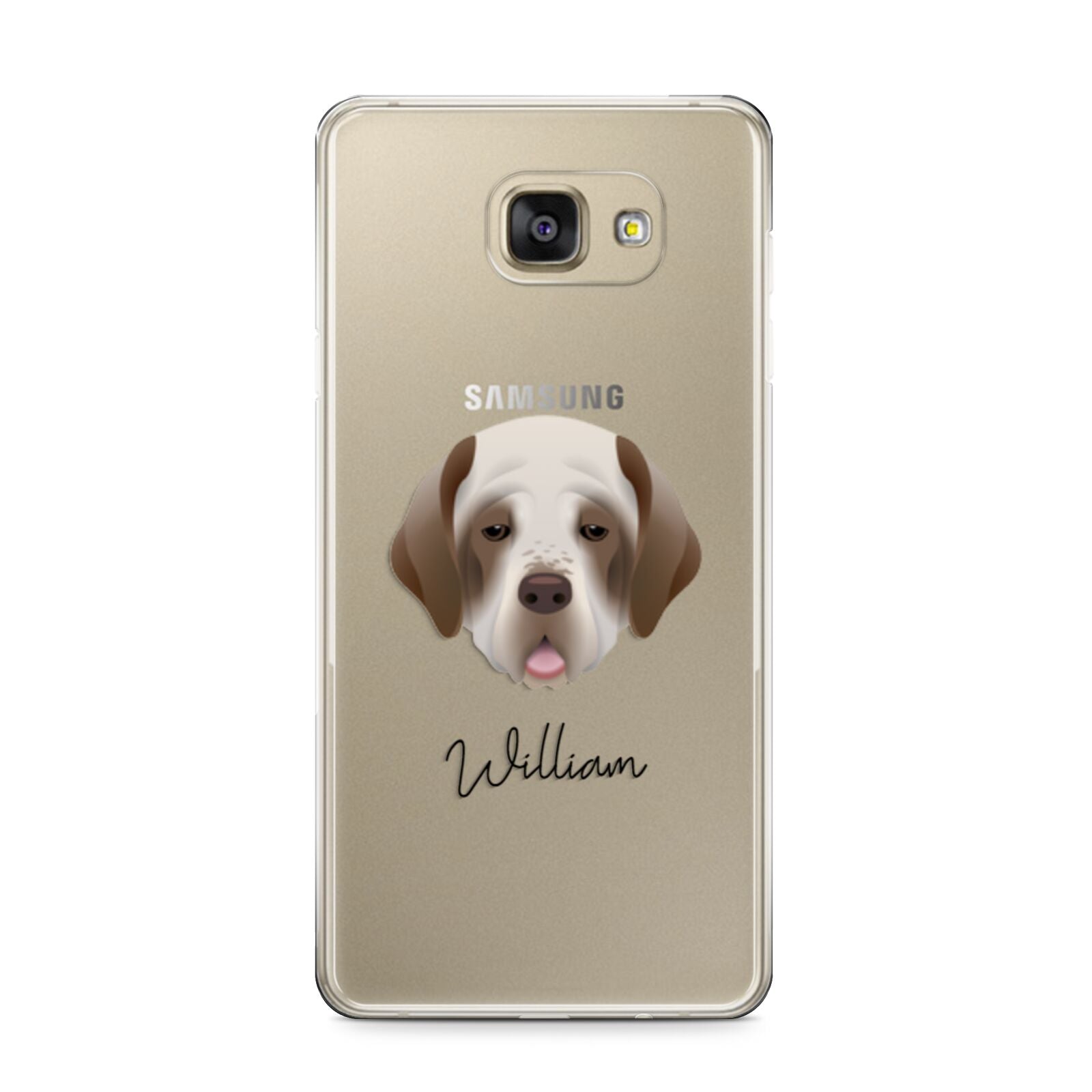 Clumber Spaniel Personalised Samsung Galaxy A9 2016 Case on gold phone