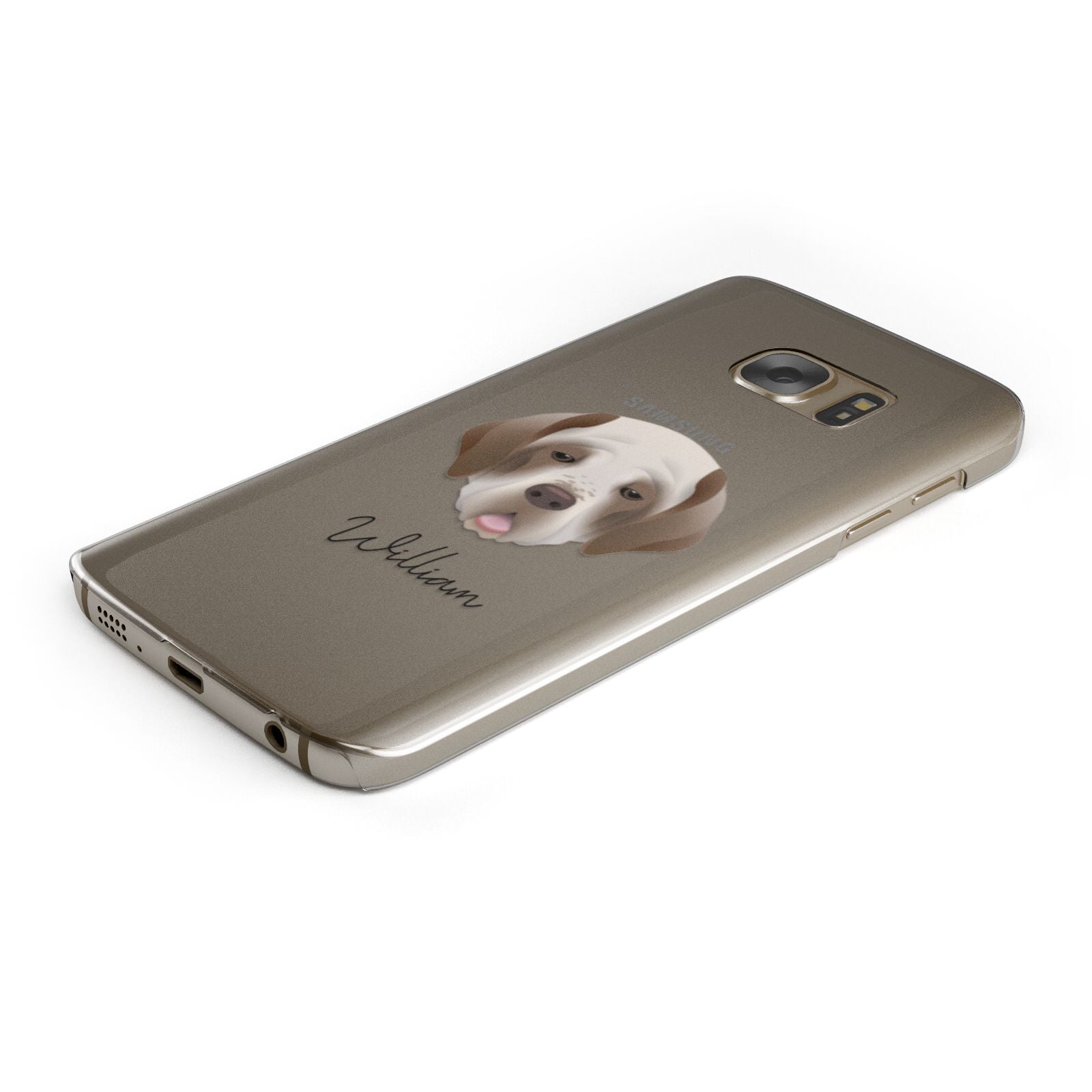 Clumber Spaniel Personalised Samsung Galaxy Case Bottom Cutout