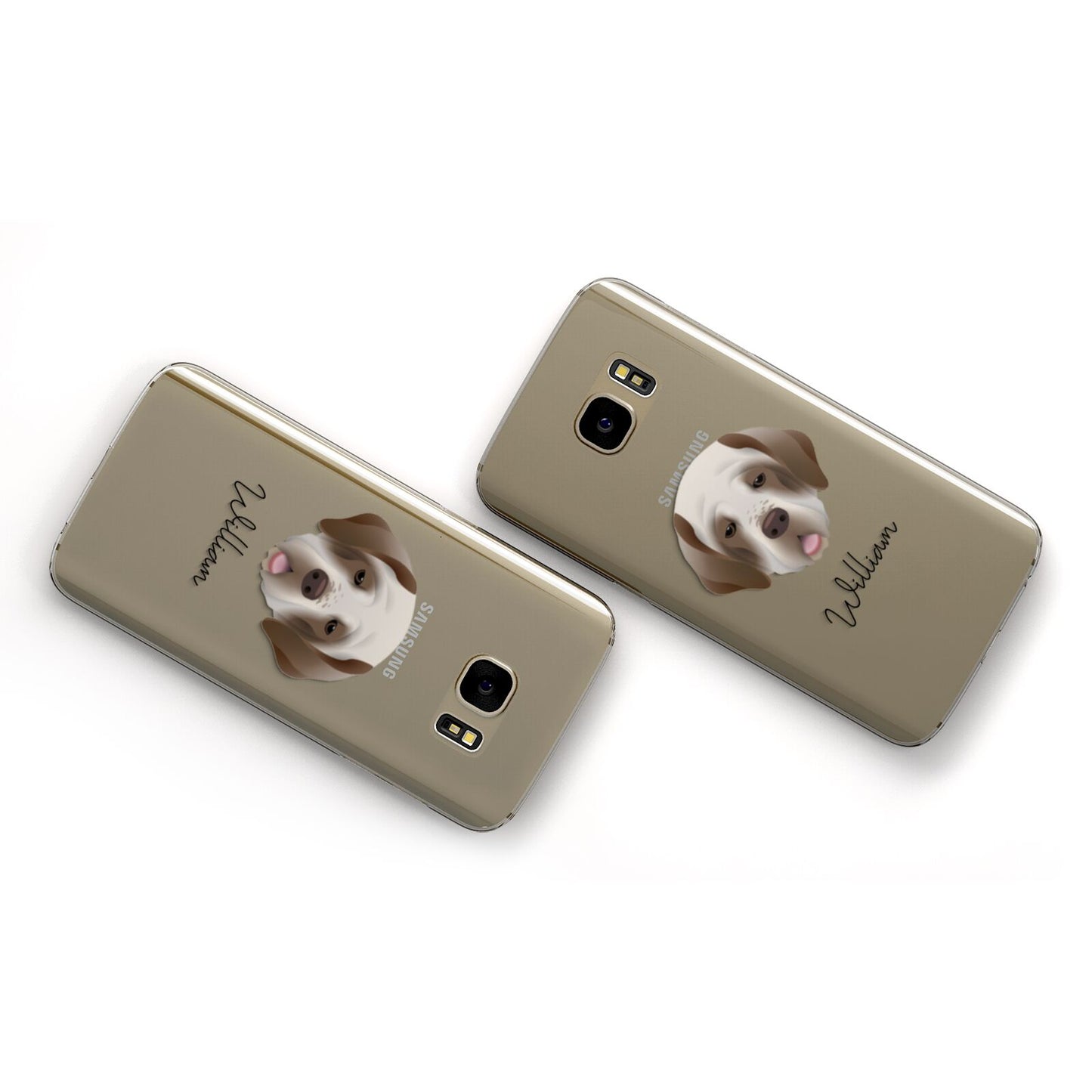 Clumber Spaniel Personalised Samsung Galaxy Case Flat Overview
