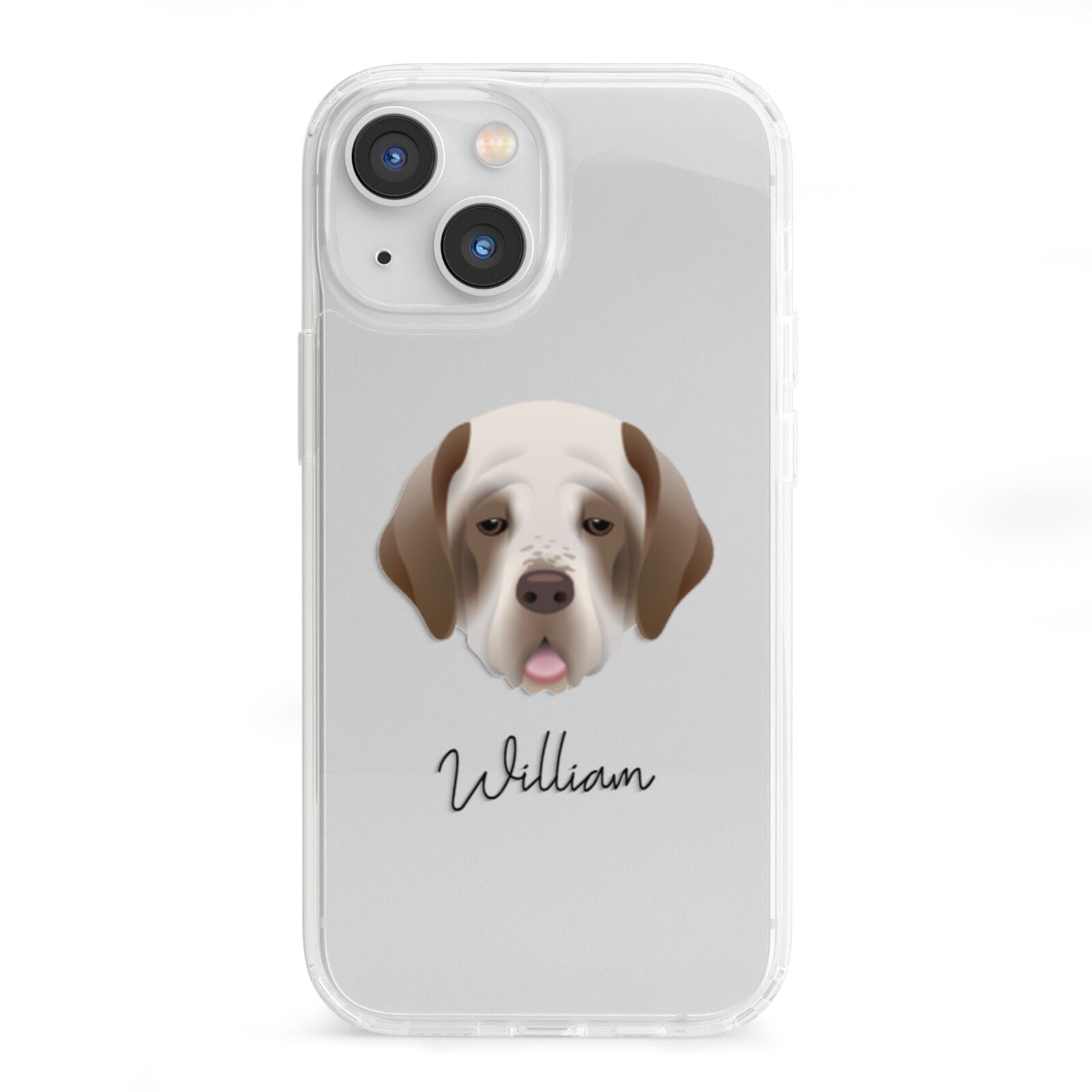 Clumber Spaniel Personalised iPhone 13 Mini Clear Bumper Case