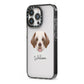 Clumber Spaniel Personalised iPhone 13 Pro Black Impact Case Side Angle on Silver phone
