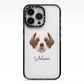 Clumber Spaniel Personalised iPhone 13 Pro Black Impact Case on Silver phone