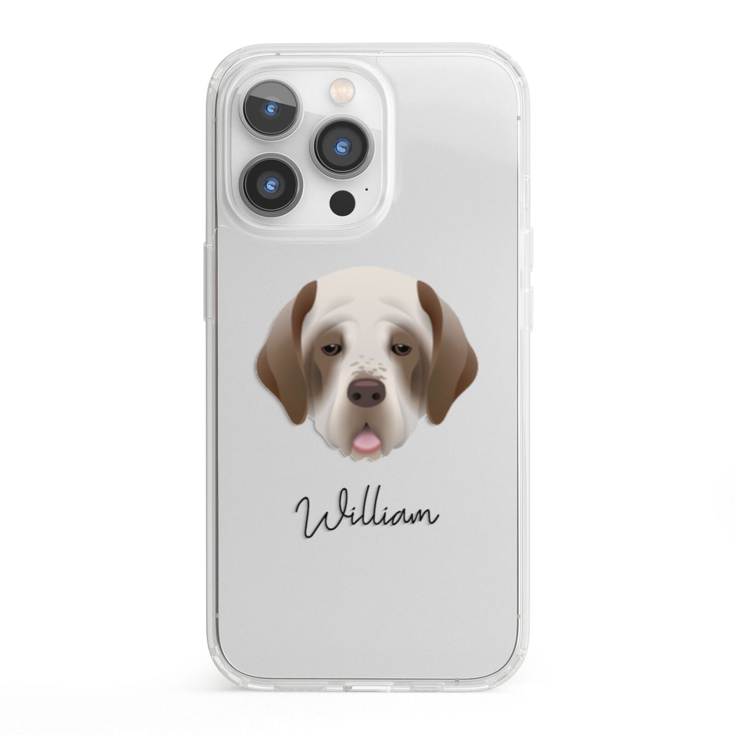Clumber Spaniel Personalised iPhone 13 Pro Clear Bumper Case