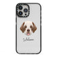 Clumber Spaniel Personalised iPhone 13 Pro Max Black Impact Case on Silver phone