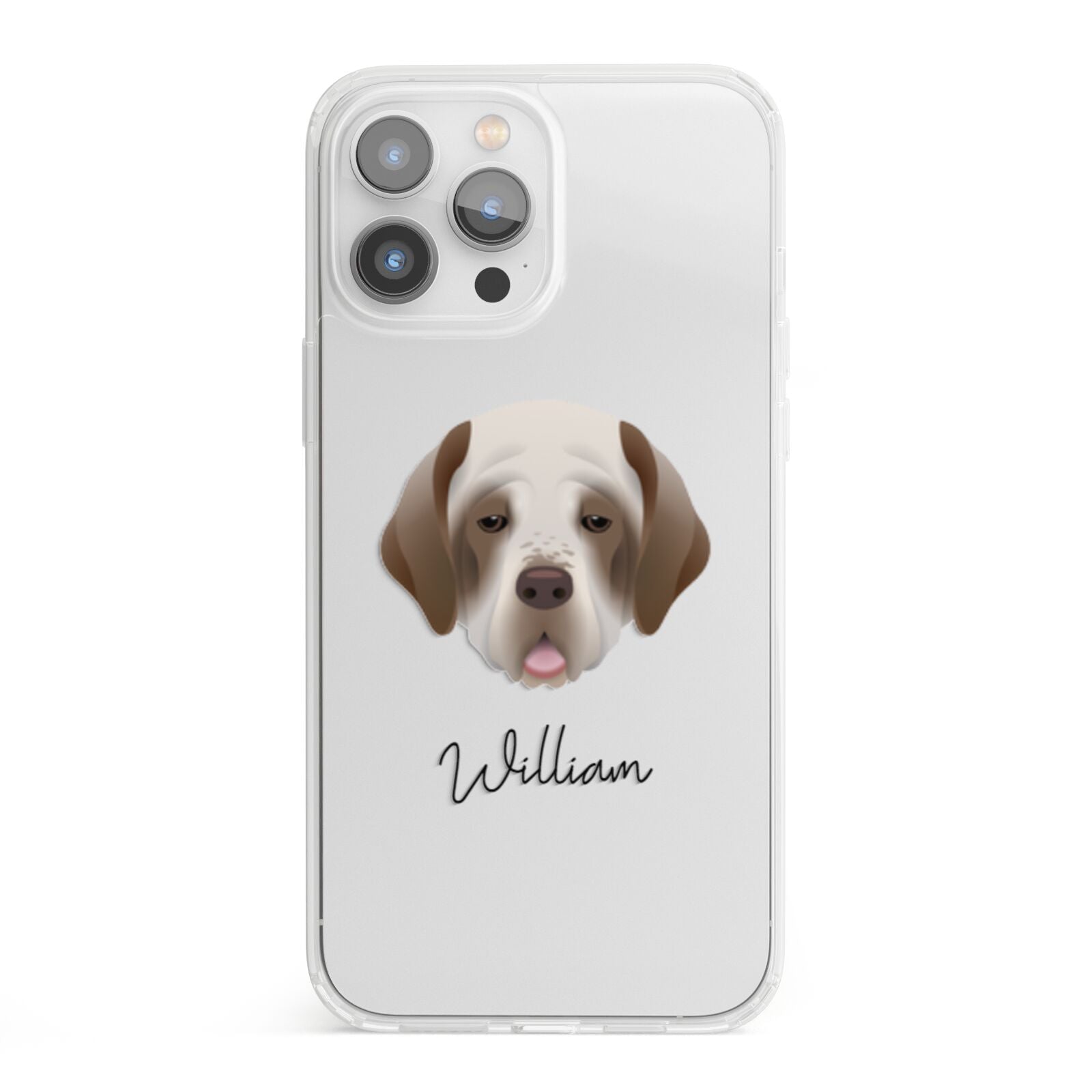 Clumber Spaniel Personalised iPhone 13 Pro Max Clear Bumper Case