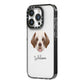 Clumber Spaniel Personalised iPhone 14 Pro Black Impact Case Side Angle on Silver phone