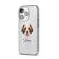Clumber Spaniel Personalised iPhone 14 Pro Glitter Tough Case Silver Angled Image