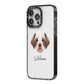 Clumber Spaniel Personalised iPhone 14 Pro Max Black Impact Case Side Angle on Silver phone