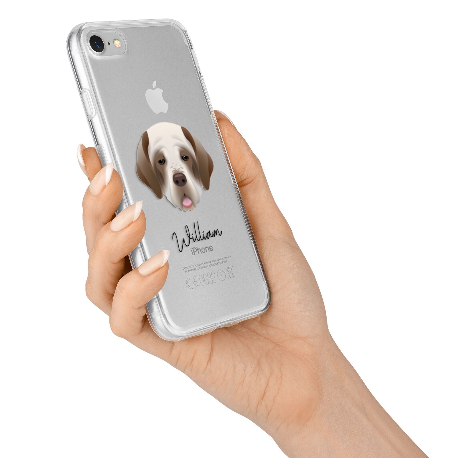 Clumber Spaniel Personalised iPhone 7 Bumper Case on Silver iPhone Alternative Image