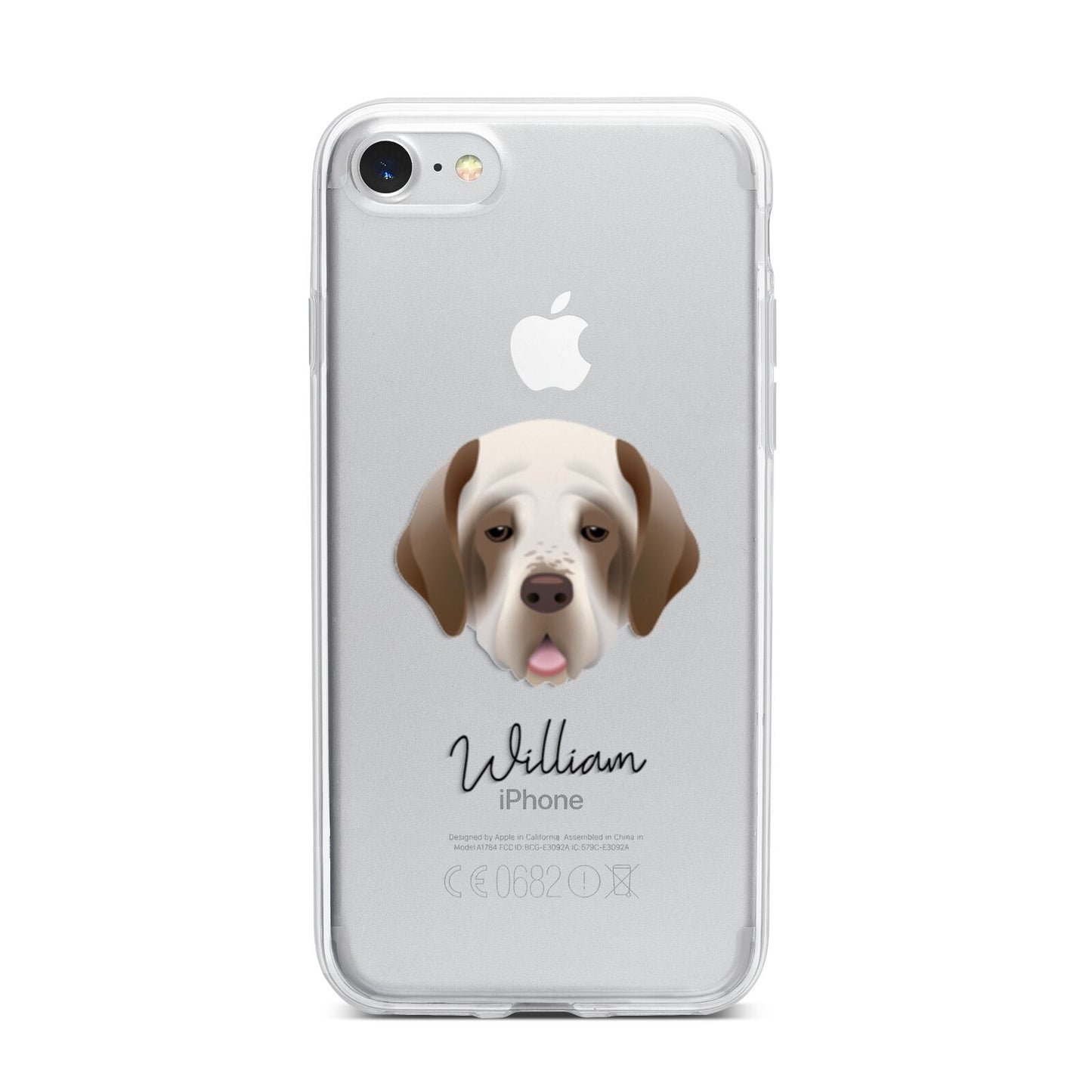Clumber Spaniel Personalised iPhone 7 Bumper Case on Silver iPhone