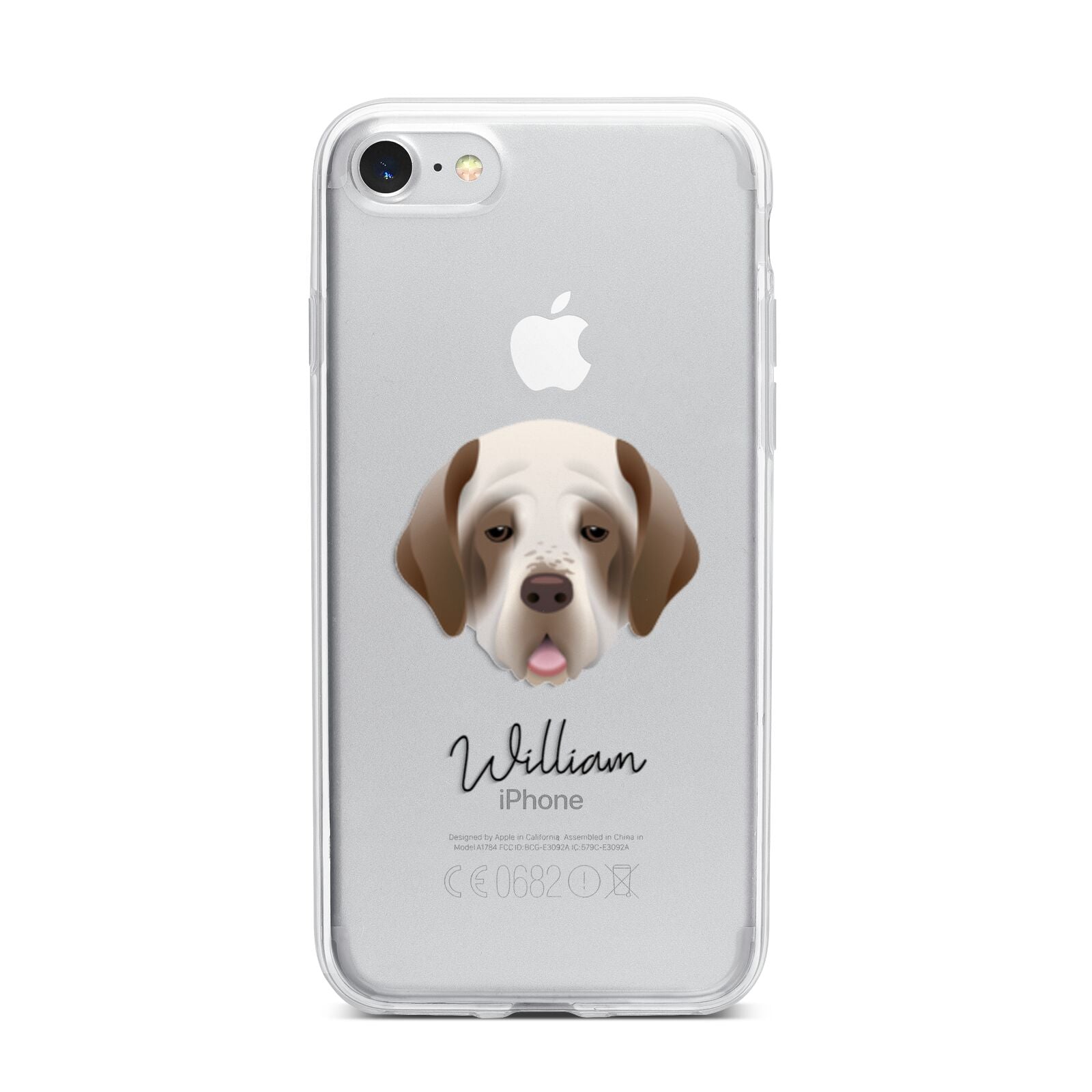 Clumber Spaniel Personalised iPhone 7 Bumper Case on Silver iPhone