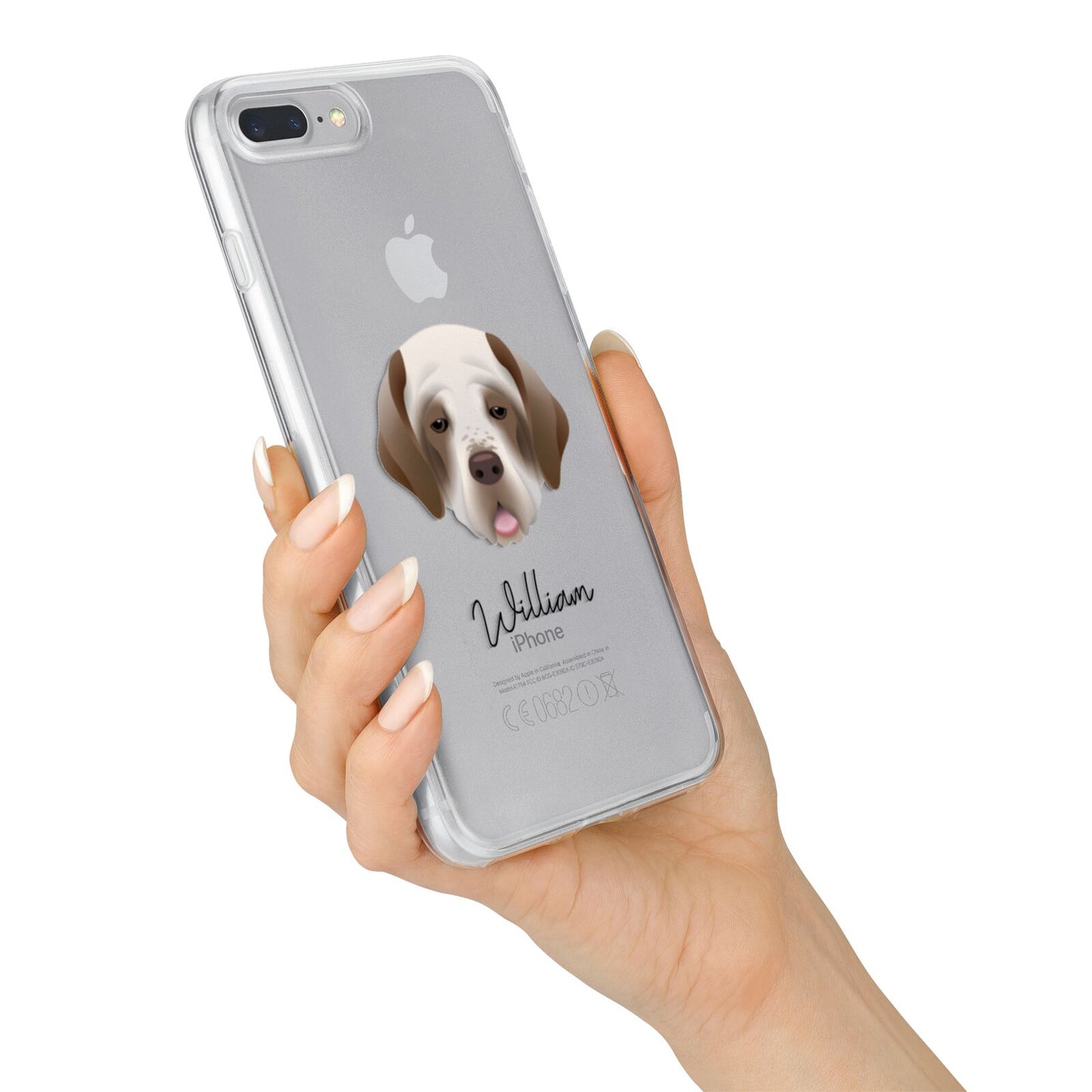 Clumber Spaniel Personalised iPhone 7 Plus Bumper Case on Silver iPhone Alternative Image