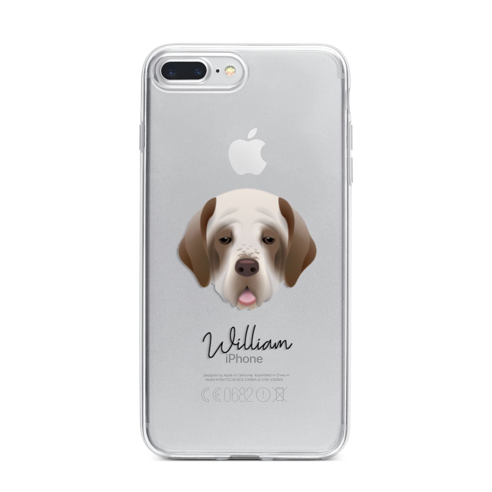 Clumber Spaniel Personalised iPhone 7 Plus Bumper Case on Silver iPhone