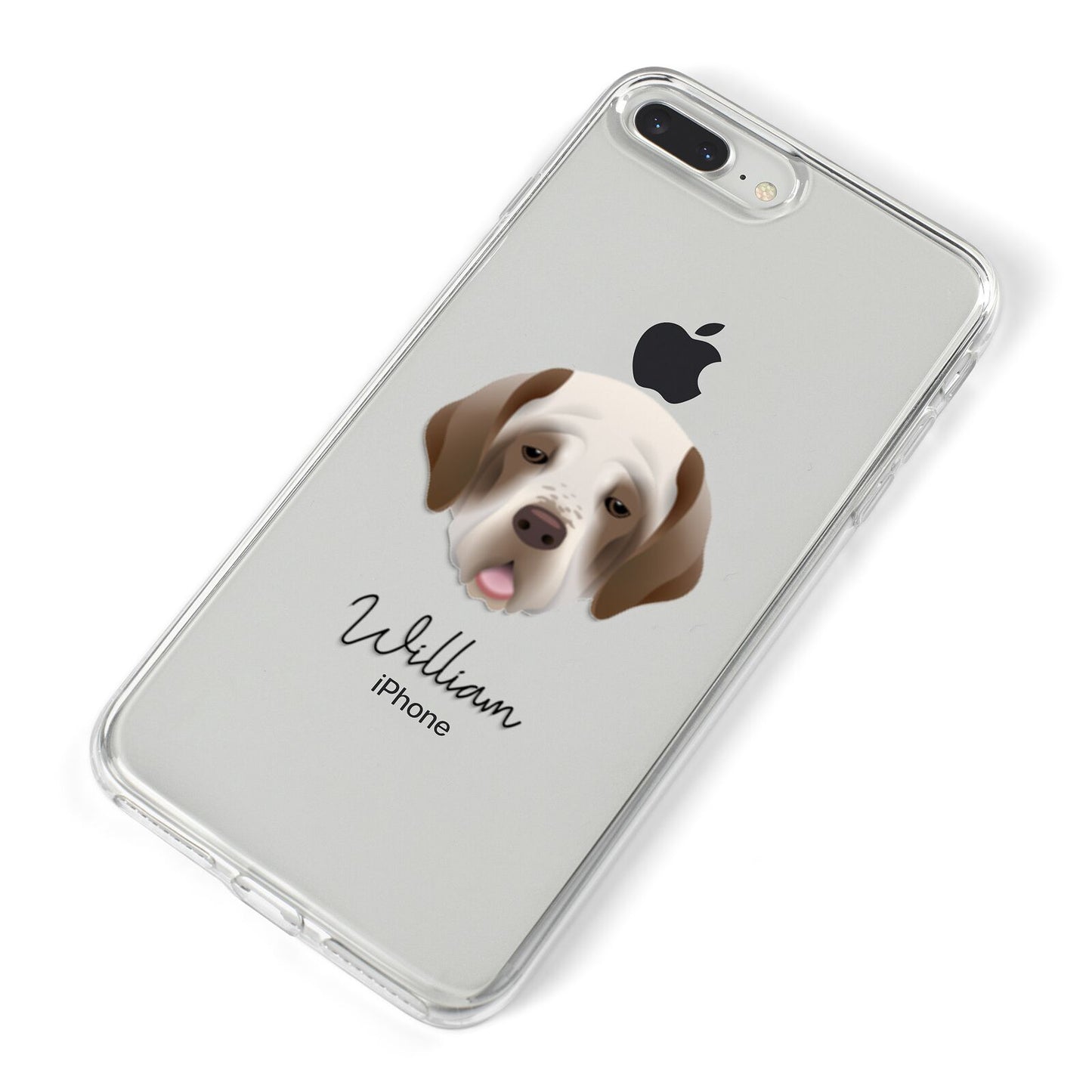 Clumber Spaniel Personalised iPhone 8 Plus Bumper Case on Silver iPhone Alternative Image