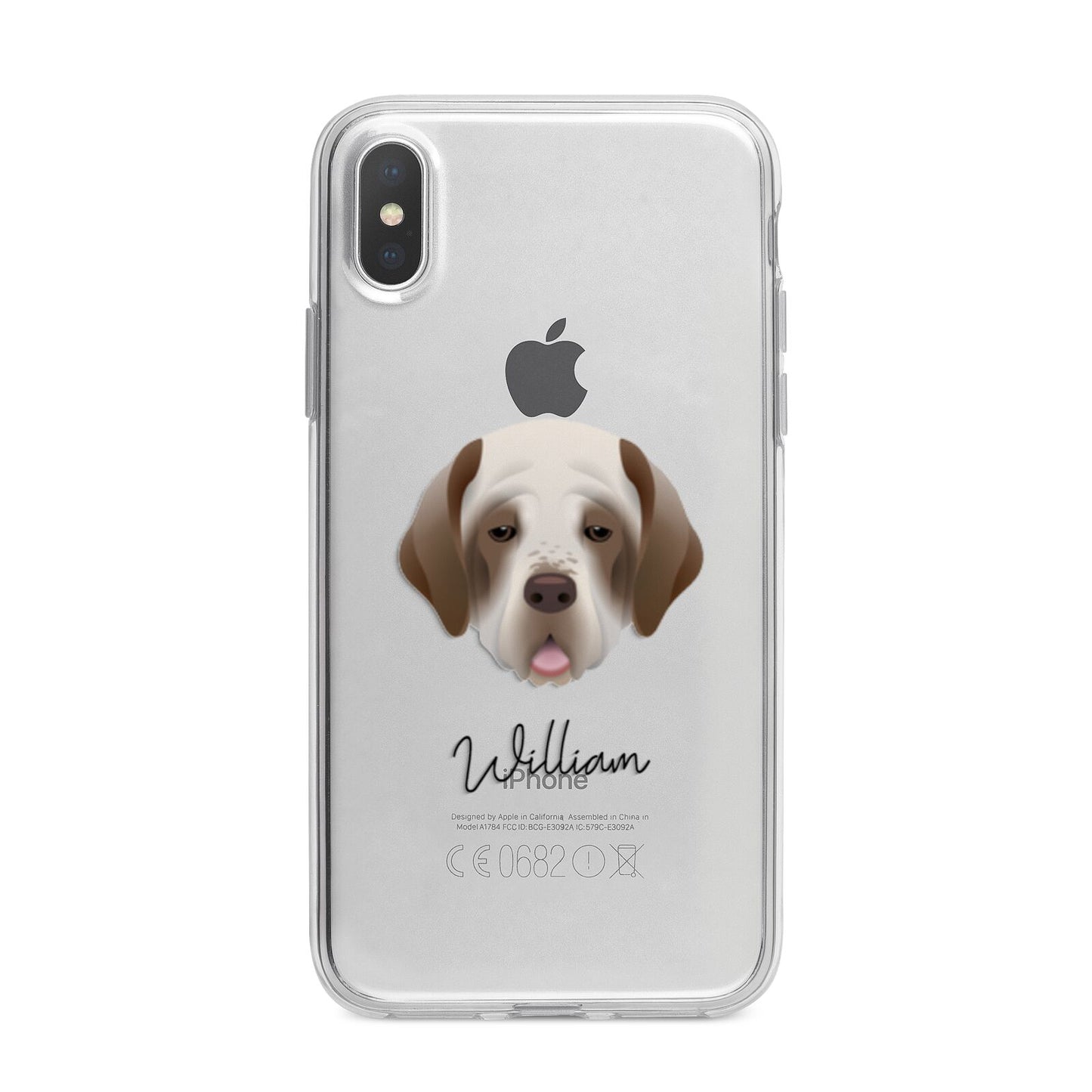 Clumber Spaniel Personalised iPhone X Bumper Case on Silver iPhone Alternative Image 1
