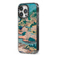 Coastal Community By Katsushika Hokusai iPhone 13 Pro Black Impact Case Side Angle on Silver phone