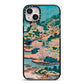 Coastal Community By Katsushika Hokusai iPhone 14 Plus Black Impact Case on Silver phone