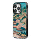 Coastal Community By Katsushika Hokusai iPhone 14 Pro Black Impact Case Side Angle on Silver phone