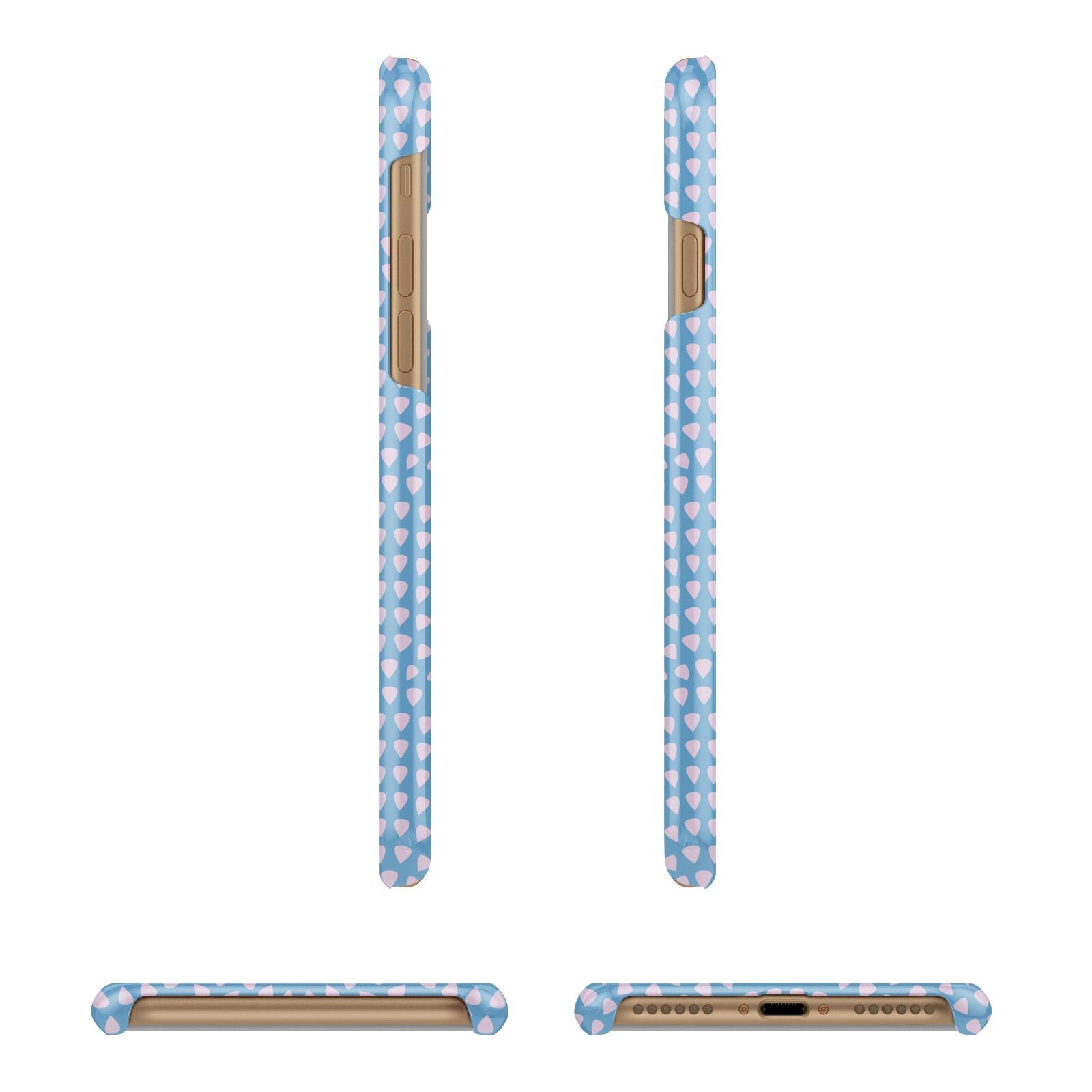 Coastal Pattern Apple iPhone 7 8 3D Wrap Snap Case Angled Images