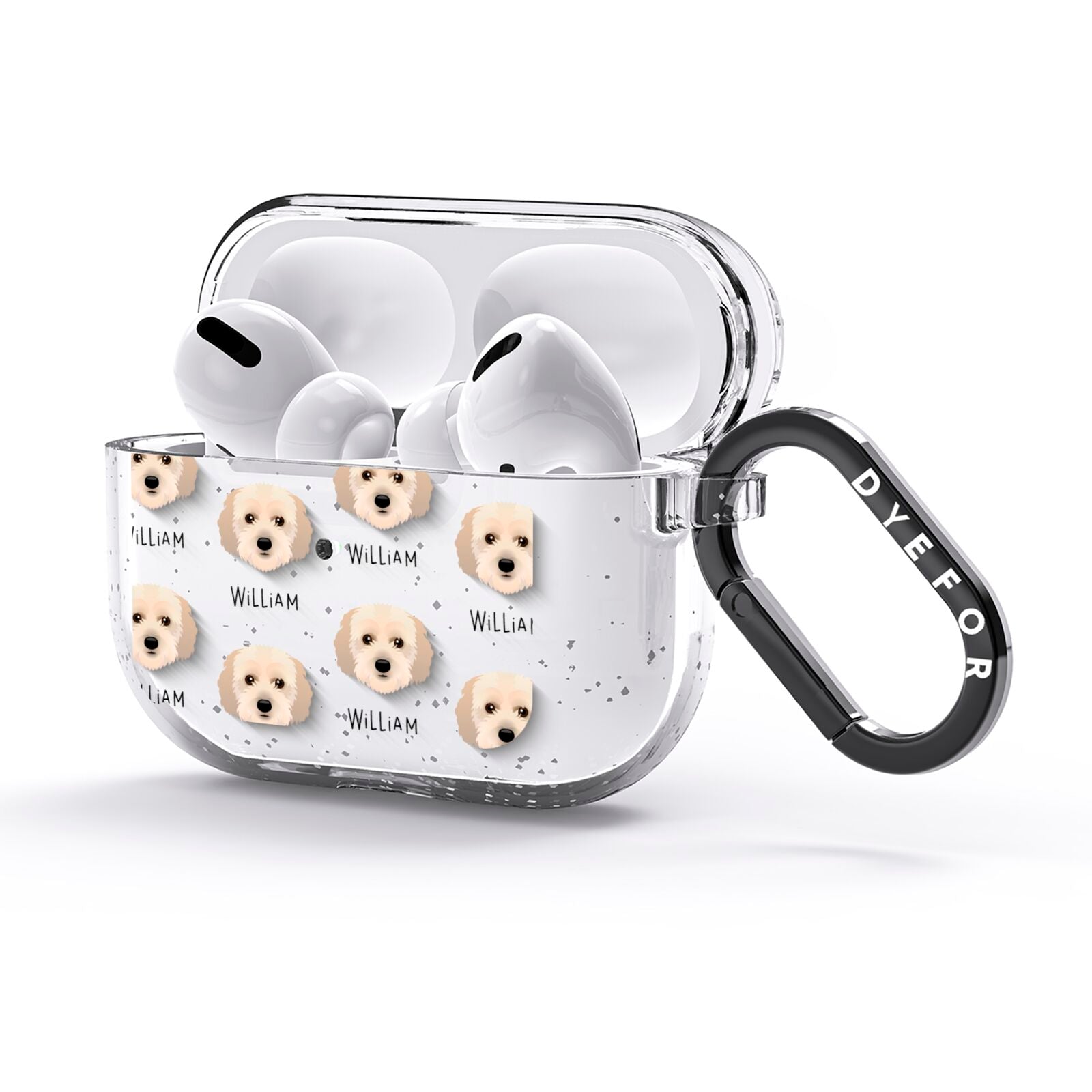 Cockachon Icon with Name AirPods Glitter Case 3rd Gen Side Image