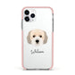 Cockachon Personalised Apple iPhone 11 Pro in Silver with Pink Impact Case
