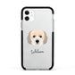 Cockachon Personalised Apple iPhone 11 in White with Black Impact Case