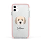 Cockachon Personalised Apple iPhone 11 in White with Pink Impact Case
