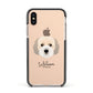 Cockachon Personalised Apple iPhone Xs Impact Case Black Edge on Gold Phone