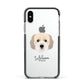 Cockachon Personalised Apple iPhone Xs Impact Case Black Edge on Silver Phone