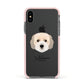 Cockachon Personalised Apple iPhone Xs Impact Case Pink Edge on Black Phone