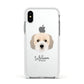 Cockachon Personalised Apple iPhone Xs Impact Case White Edge on Silver Phone