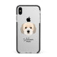 Cockachon Personalised Apple iPhone Xs Max Impact Case Black Edge on Silver Phone