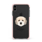 Cockachon Personalised Apple iPhone Xs Max Impact Case Pink Edge on Black Phone