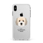 Cockachon Personalised Apple iPhone Xs Max Impact Case White Edge on Silver Phone