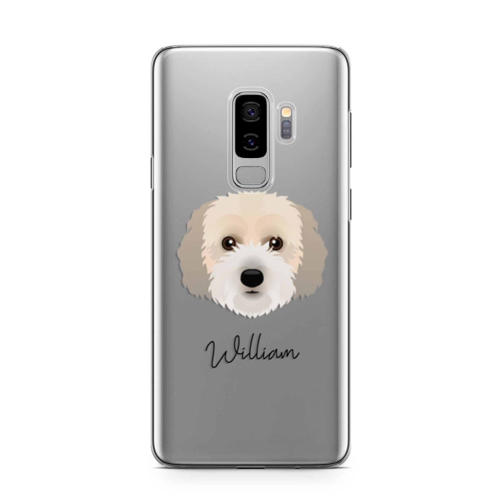 Cockachon Personalised Samsung Galaxy S9 Plus Case on Silver phone