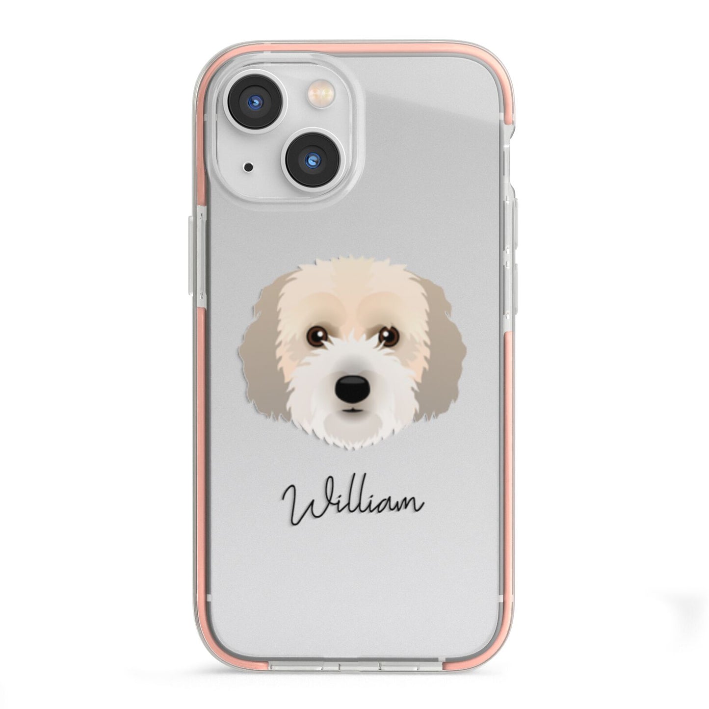 Cockachon Personalised iPhone 13 Mini TPU Impact Case with Pink Edges