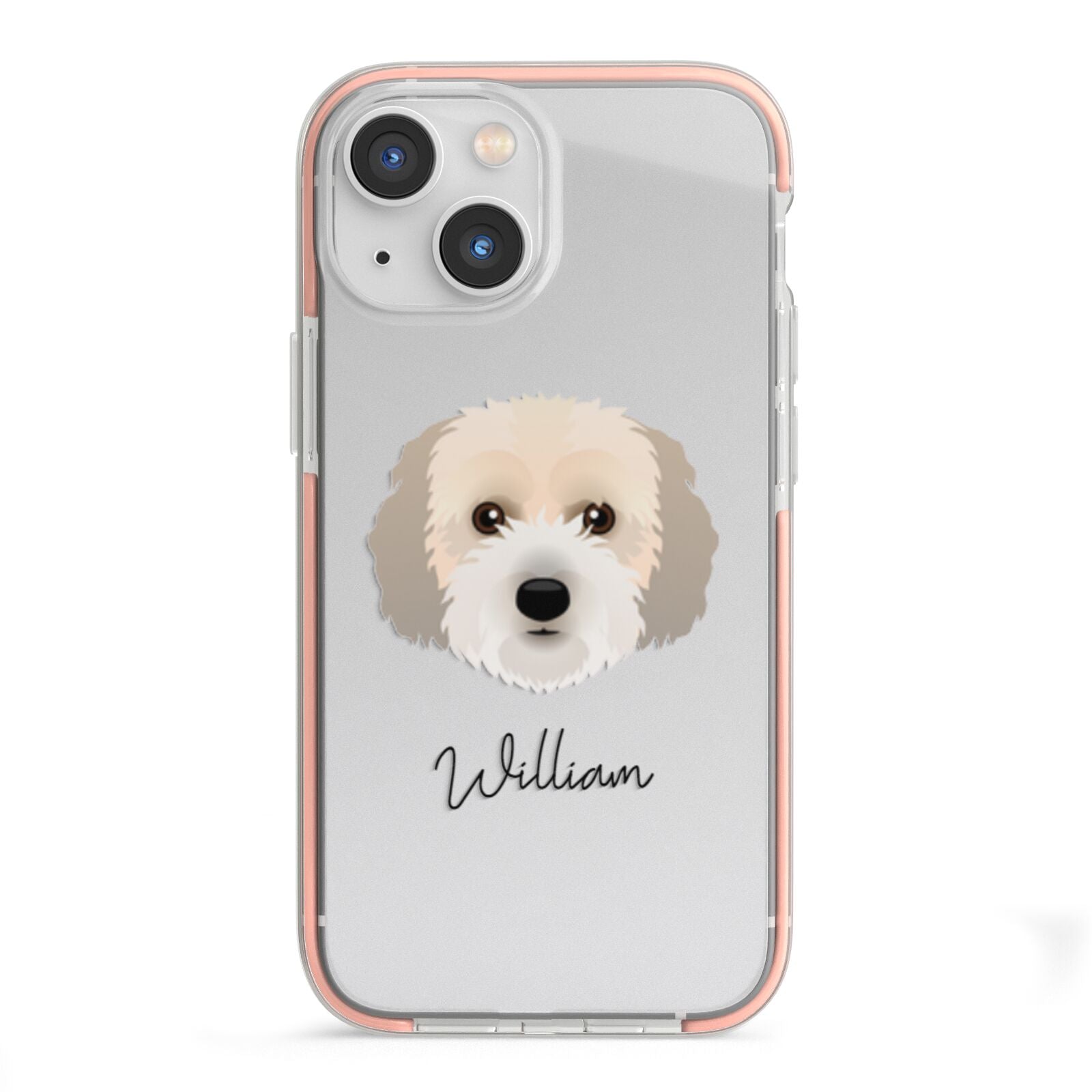Cockachon Personalised iPhone 13 Mini TPU Impact Case with Pink Edges