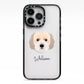Cockachon Personalised iPhone 13 Pro Black Impact Case on Silver phone