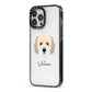 Cockachon Personalised iPhone 13 Pro Max Black Impact Case Side Angle on Silver phone
