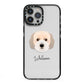 Cockachon Personalised iPhone 13 Pro Max Black Impact Case on Silver phone