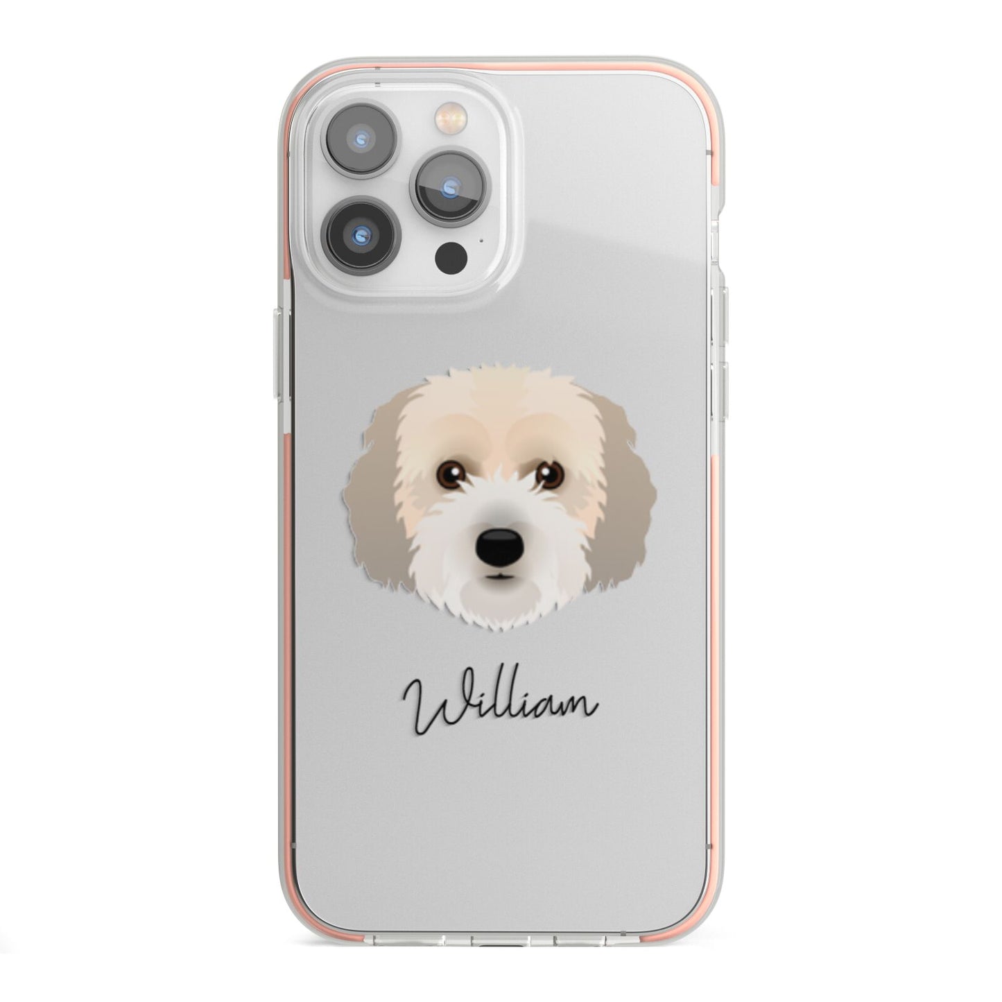 Cockachon Personalised iPhone 13 Pro Max TPU Impact Case with Pink Edges