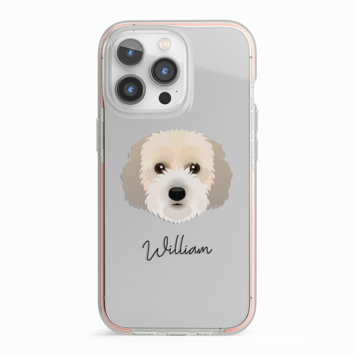 Cockachon Personalised iPhone 13 Pro TPU Impact Case with Pink Edges