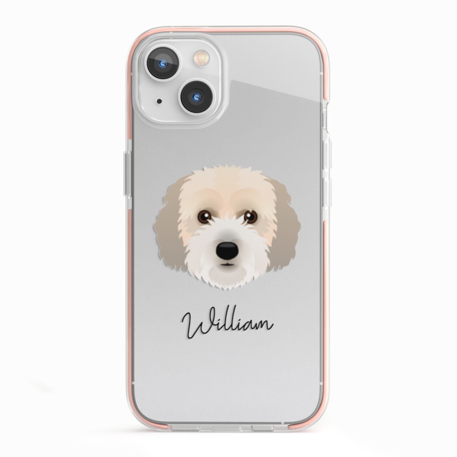 Cockachon Personalised iPhone 13 TPU Impact Case with Pink Edges